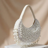 Kainaat Pearl Bag – Handcrafted Velvet Pearl Statement Bag | Mitela Bags