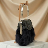 Feather Crystal Clutch Bag