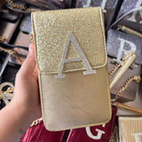 Mitela Initial Party Phone Sling with Stone Work – Leather Finish