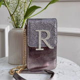 Mitela Initial Party Phone Sling with Stone Work – Leather Finish