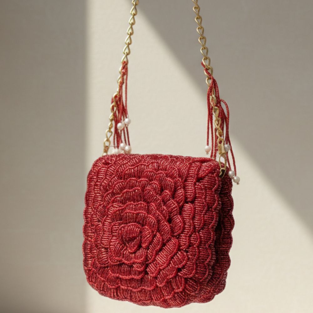 Mini Roseate Bag – Handcrafted Cutdana Mini Bag