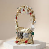 Maharani Antique Metal Nano Bag with Coins & Ghungroo Detailing