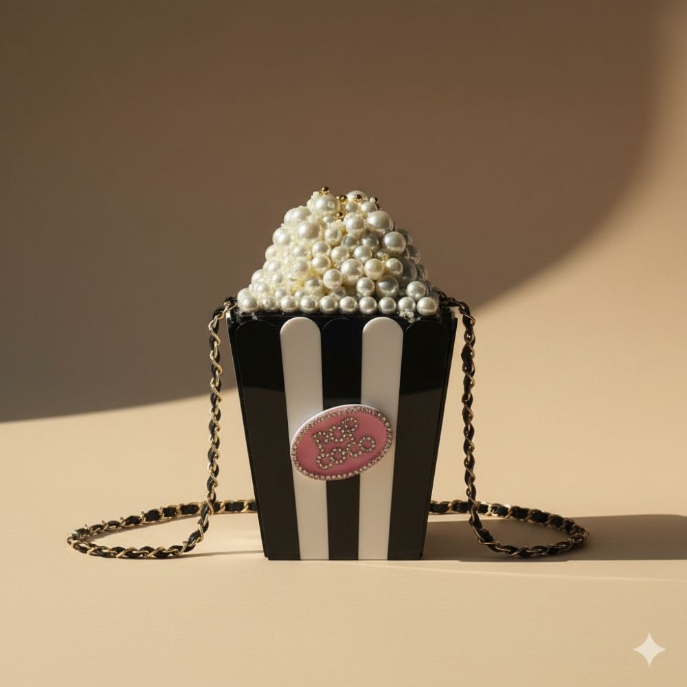 Mitela Maharani Popcorn Metal Bag with Pearl & Stone Work