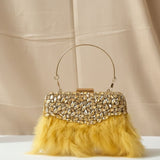 Feather Crystal Clutch Bag