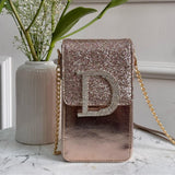 Mitela Initial Party Phone Sling with Stone Work – Leather Finish