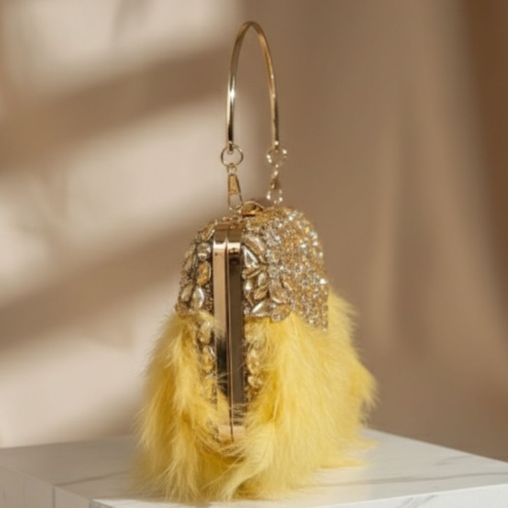 Feather Crystal Clutch Bag
