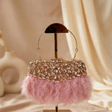 Feather Crystal Clutch Bag