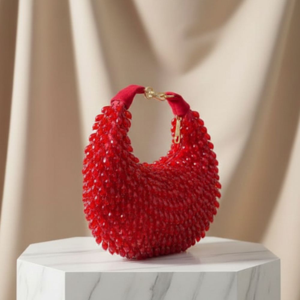 Kainaat Crystal Bag – Luxury Handcrafted Velvet Mini Bag