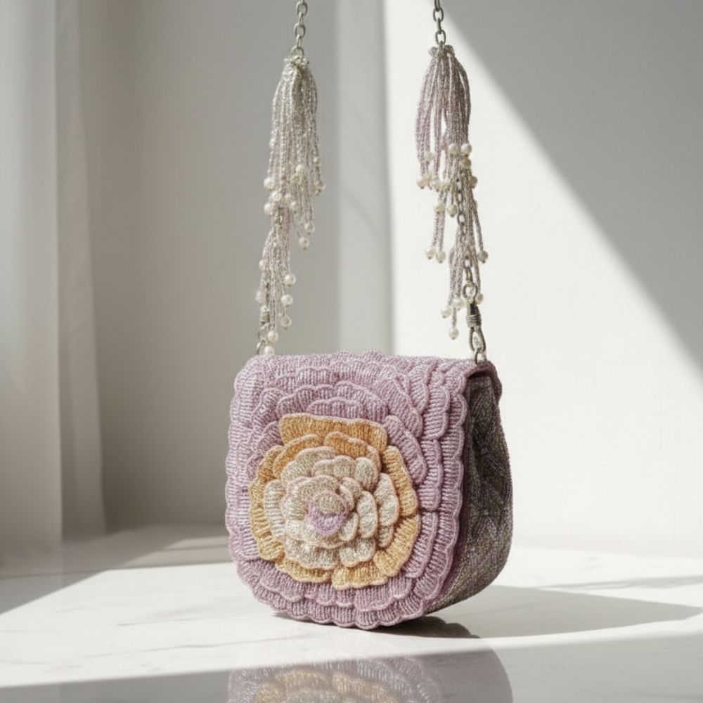 Mini Roseate Bag – Handcrafted Cutdana Mini Bag