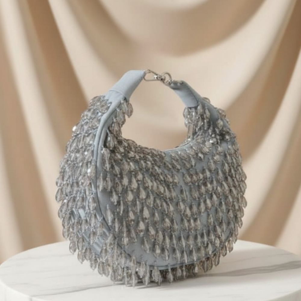 Kainaat Crystal Bag – Luxury Handcrafted Velvet Mini Bag