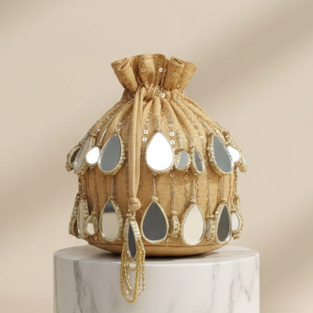 Shesham Potli – Handcrafted Mirror Cutdana Potli Bag
