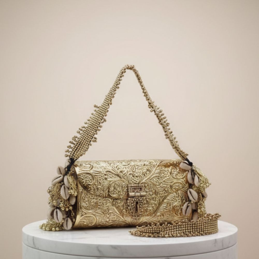 Maharani Metal Bag – Handcrafted Royal Nano Clutch