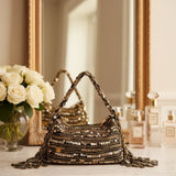 Black Shesham Batua – Handcrafted Mirror Work Evening Potli Bag