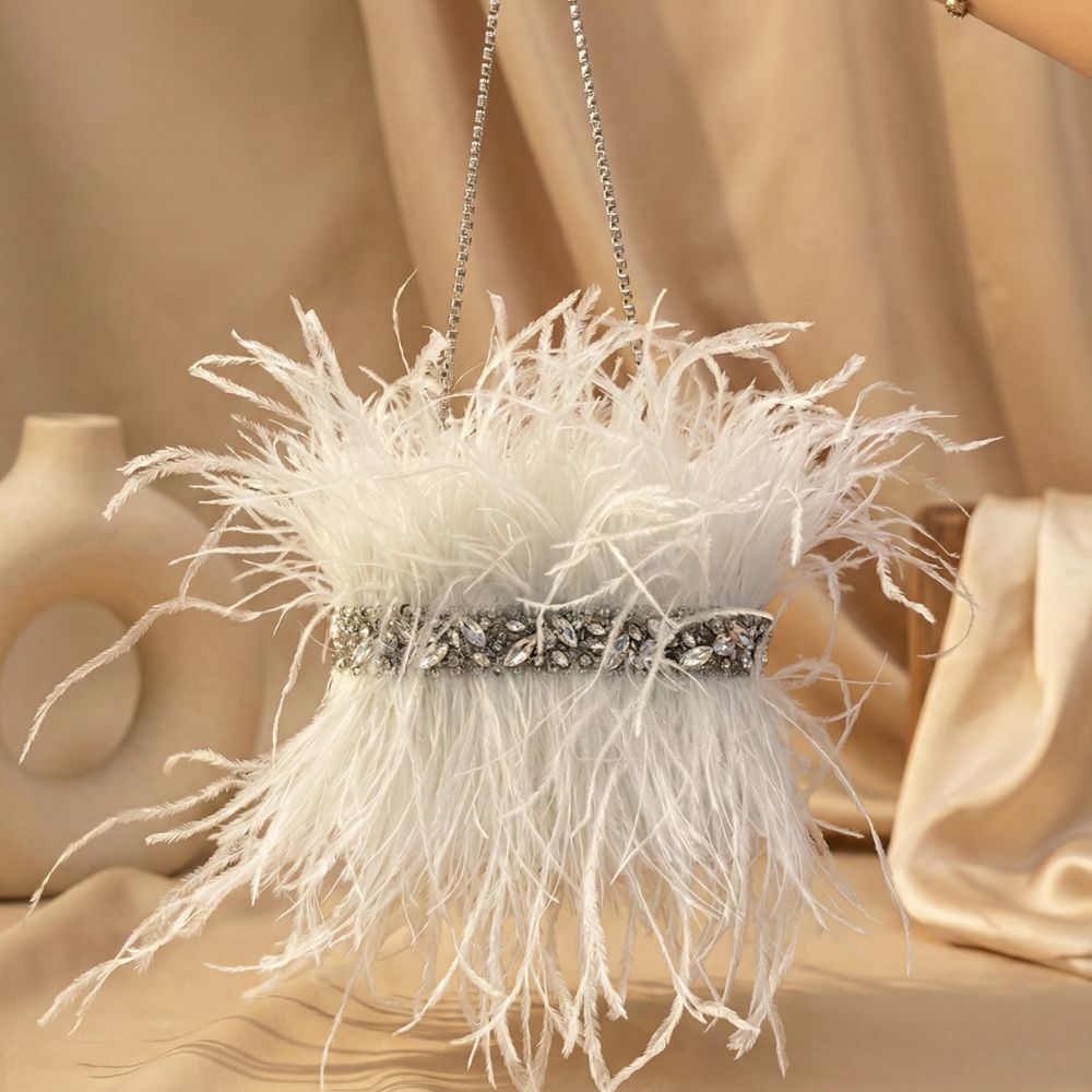 Royal Feather Bag – Luxury Ostrich Feather Evening Clutch
