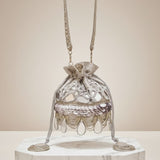 White Shesham Mirror Potli Bag