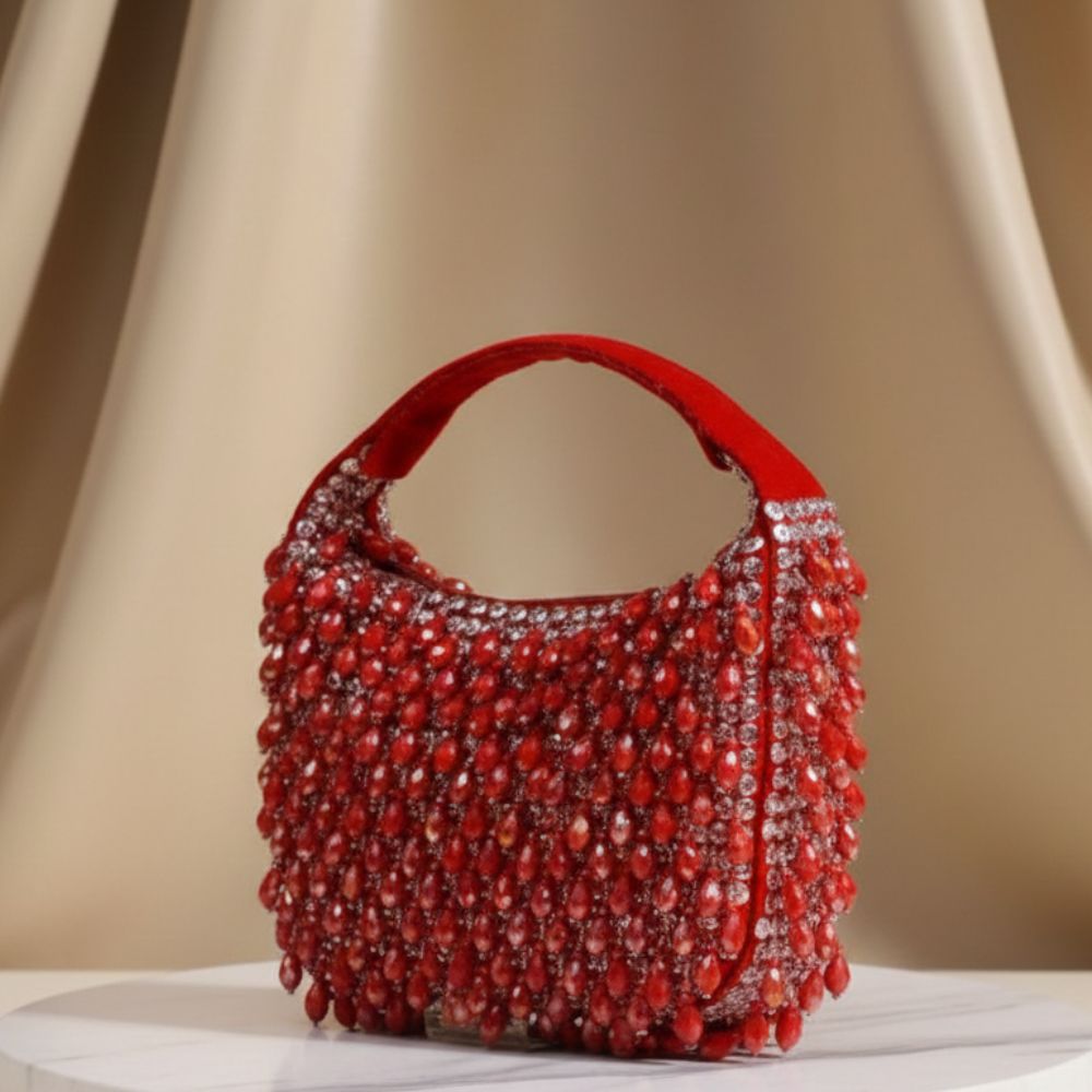 Kainaat Crystal Bag – Luxury Handcrafted Velvet Mini Bag