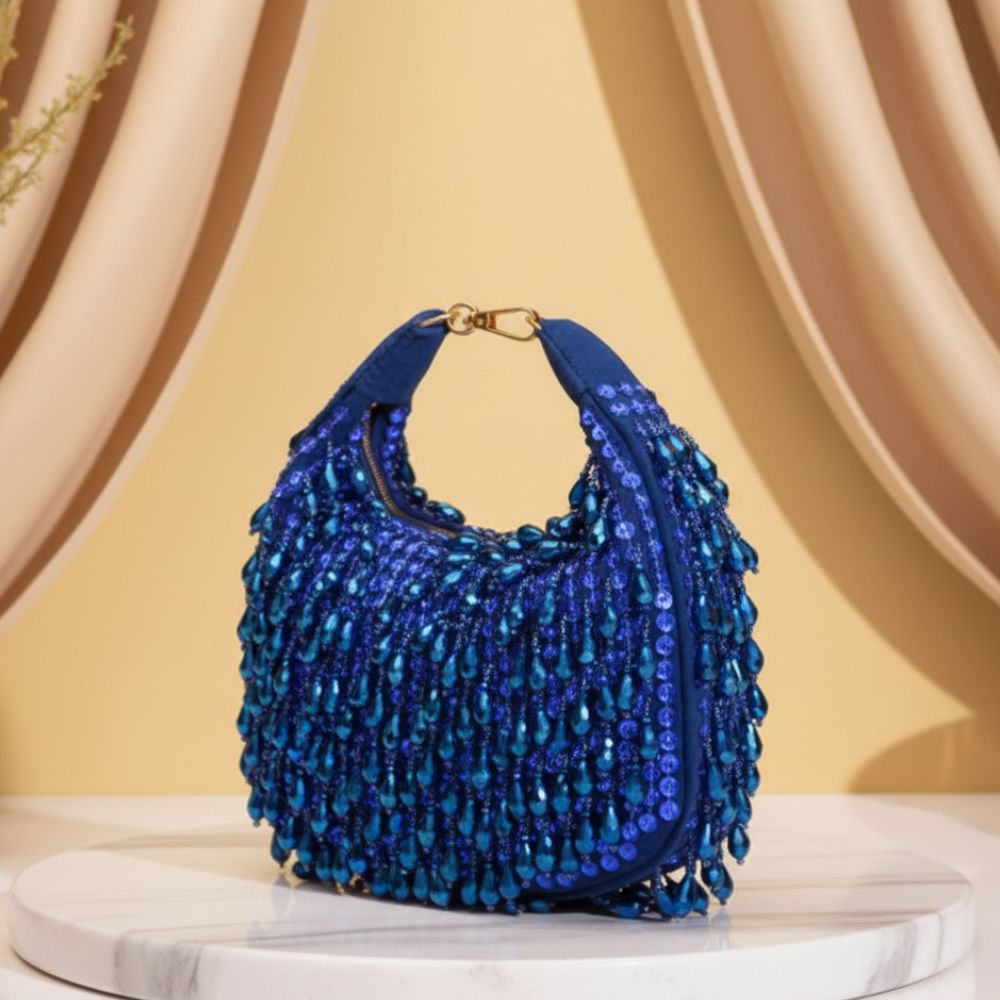 Kainaat Crystal Bag – Luxury Handcrafted Velvet Mini Bag