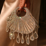 Rhinestone Mirror Clutch Bag – Luxury Phone Fit Handbag for Party & Wedding