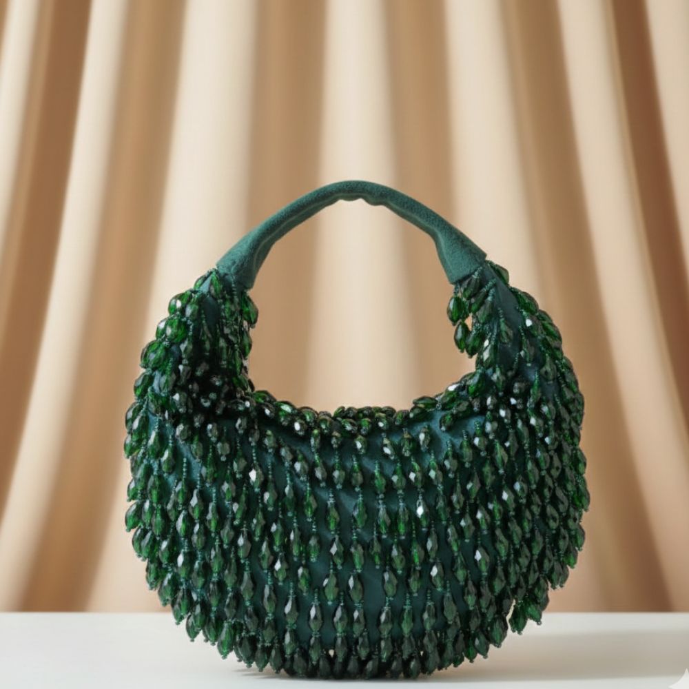 Kainaat Crystal Bag – Luxury Handcrafted Velvet Mini Bag
