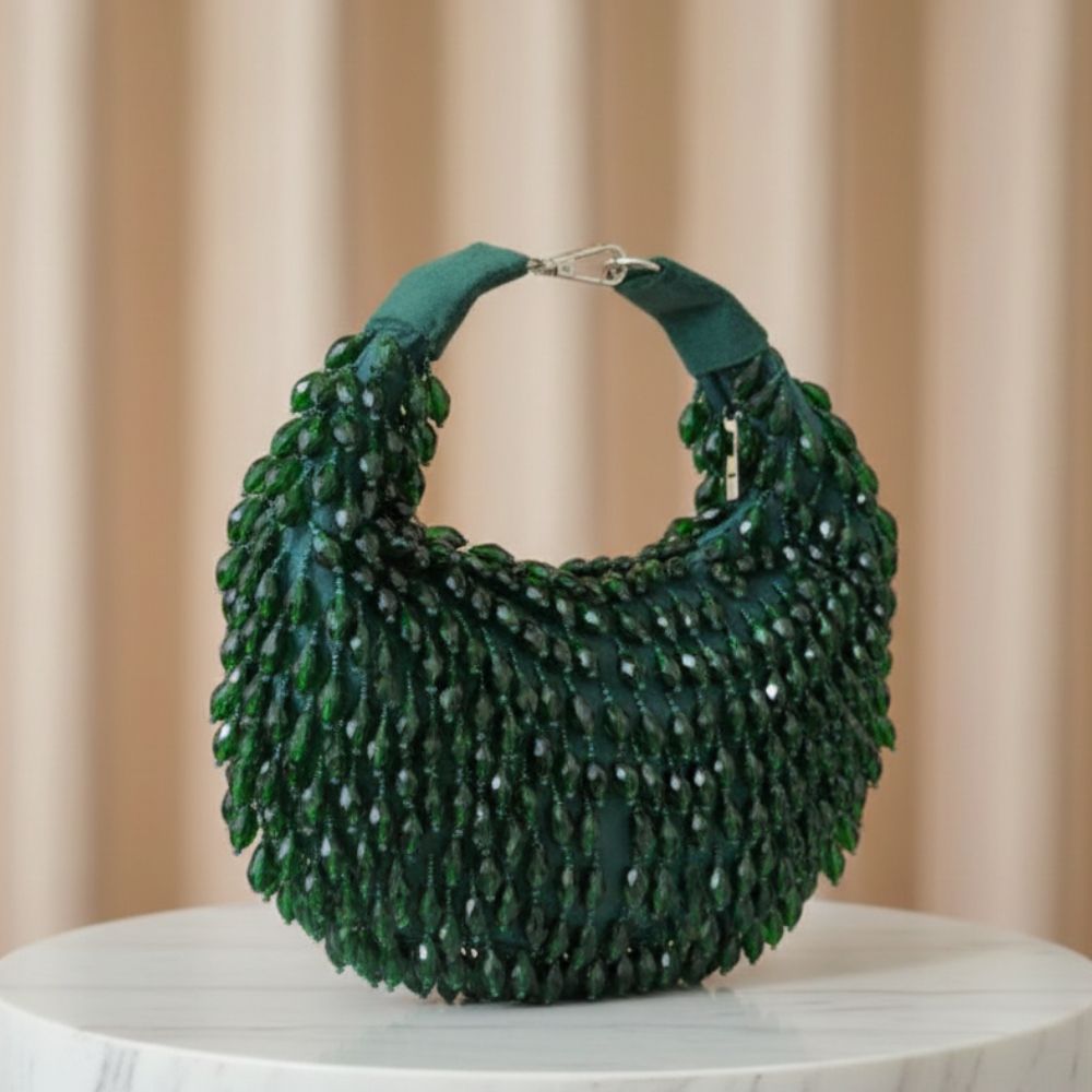 Kainaat Crystal Bag – Luxury Handcrafted Velvet Mini Bag
