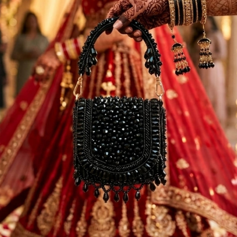 Luxury Crystal Beaded Clutch Bag – Elite Charm Phone Fit Handbag for Wedding & Party