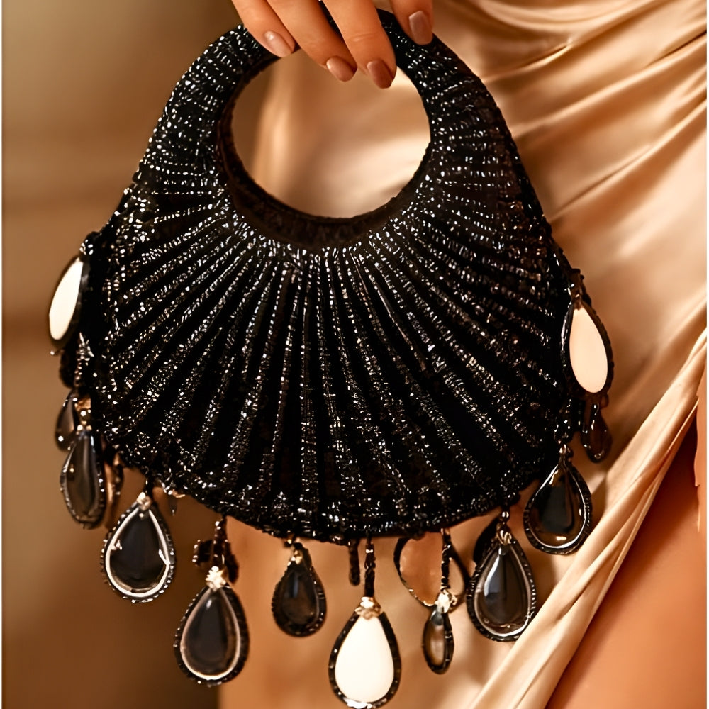 Rhinestone Mirror Clutch Bag – Luxury Phone Fit Handbag for Party & Wedding
