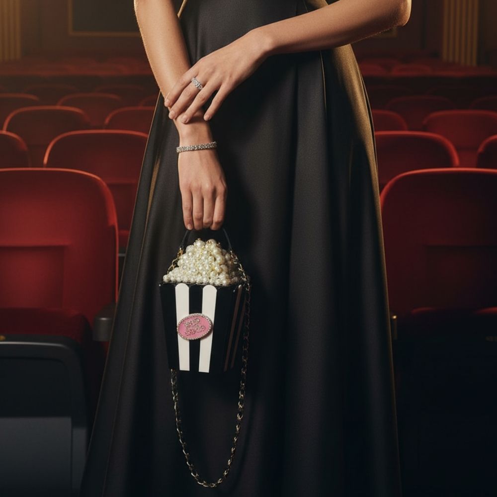 Mitela Maharani Popcorn Metal Bag with Pearl & Stone Work