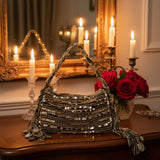 Black Shesham Batua – Handcrafted Mirror Work Evening Potli Bag