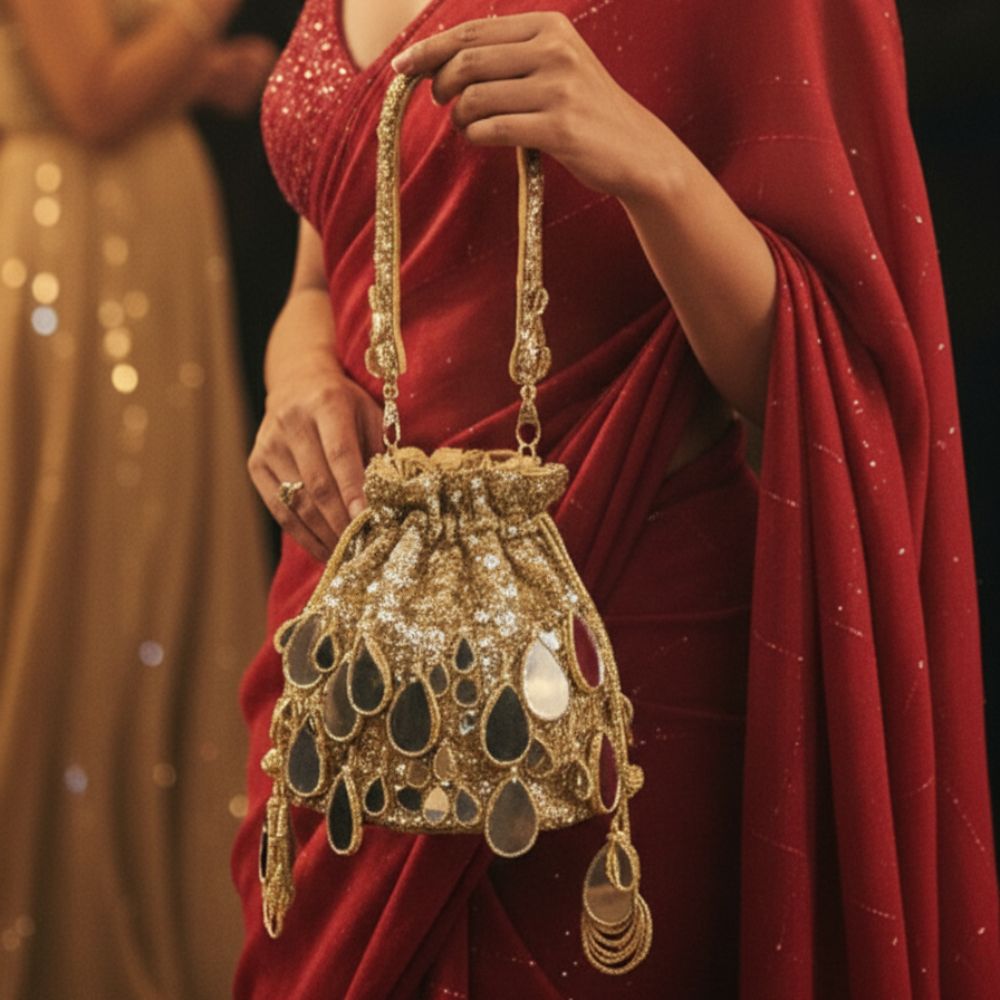 Sheesh Mahal Mirror Bag – Handcrafted Phone-Fit Statement Bag