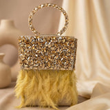 Feather Crystal Clutch Bag