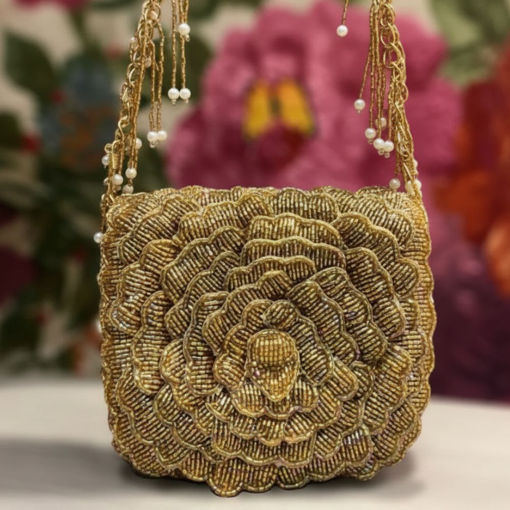 Mini Roseate Bag – Handcrafted Cutdana Mini Bag