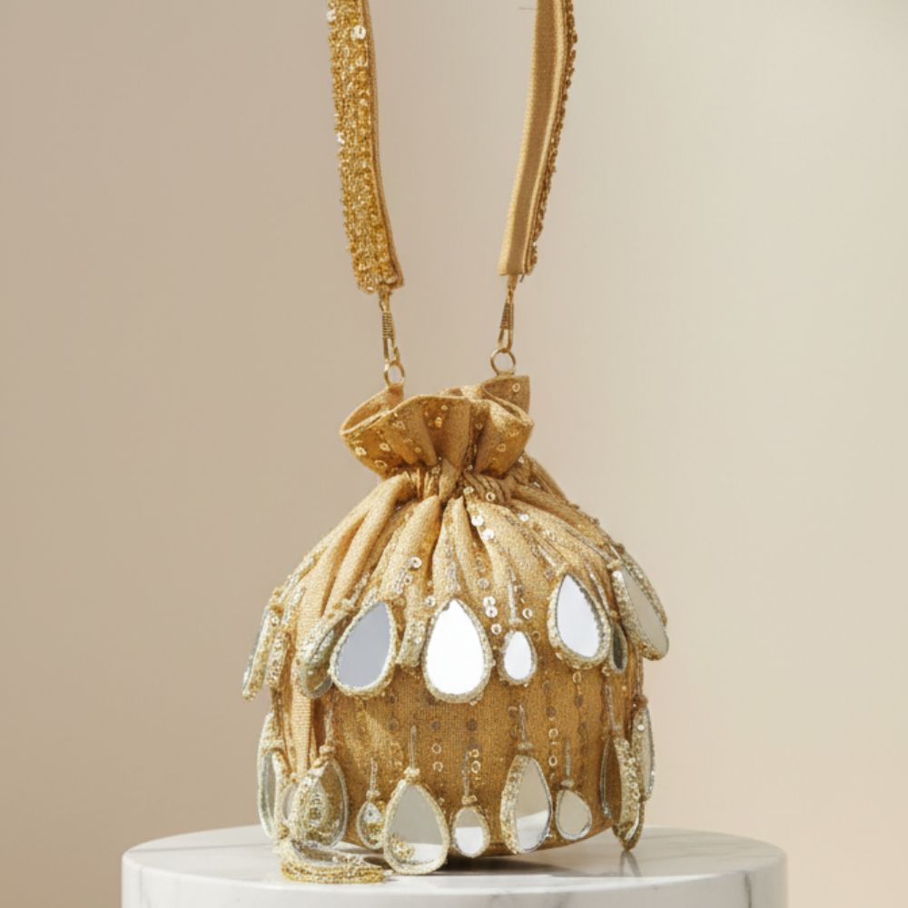 Shesham Potli – Handcrafted Mirror Cutdana Potli Bag