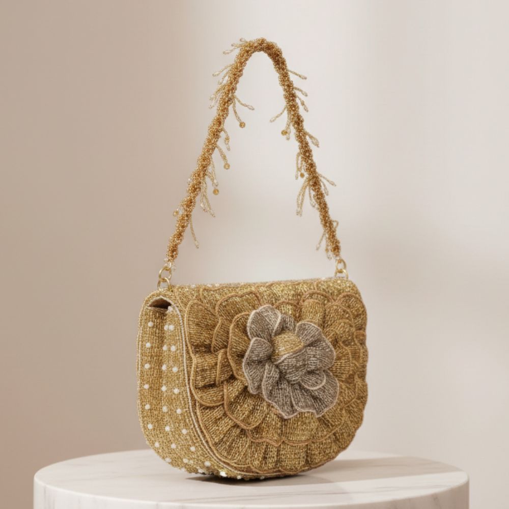 Royal Floral Bridal Handbag – Handcrafted Embellished Statement Bag