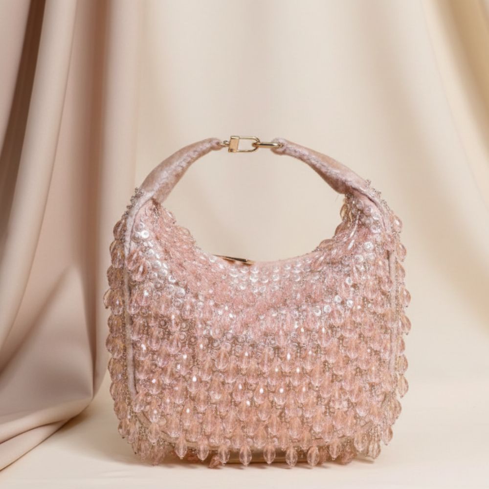 Kainaat Crystal Bag – Luxury Handcrafted Velvet Mini Bag