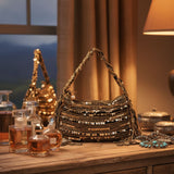 Black Shesham Batua – Handcrafted Mirror Work Evening Potli Bag