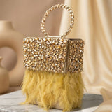 Feather Crystal Clutch Bag