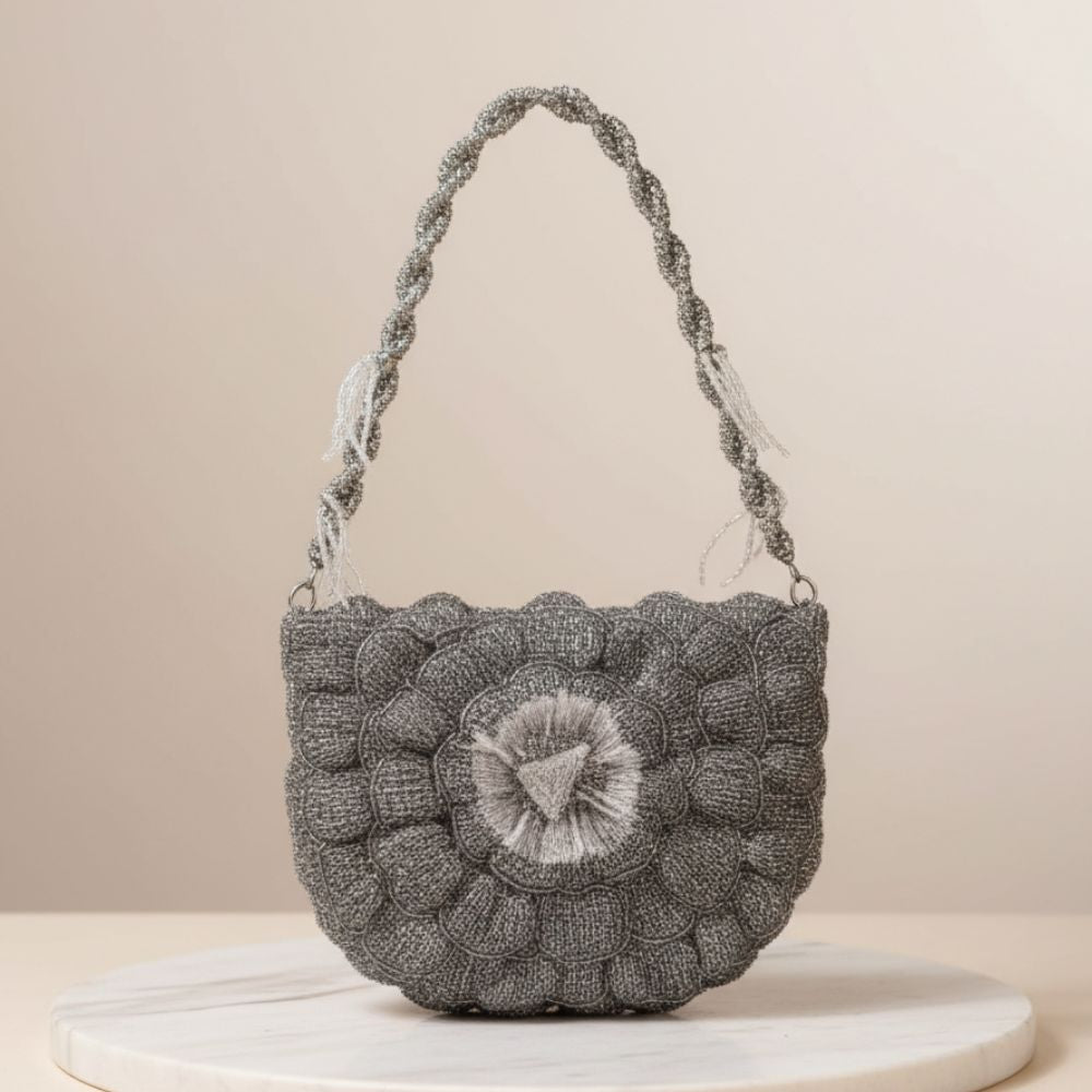 Royal Floral Bridal Handbag – Handcrafted Embellished Statement Bag