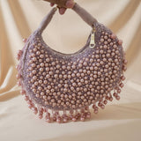 Kainaat Pearl Bag – Handcrafted Velvet Pearl Statement Bag | Mitela Bags