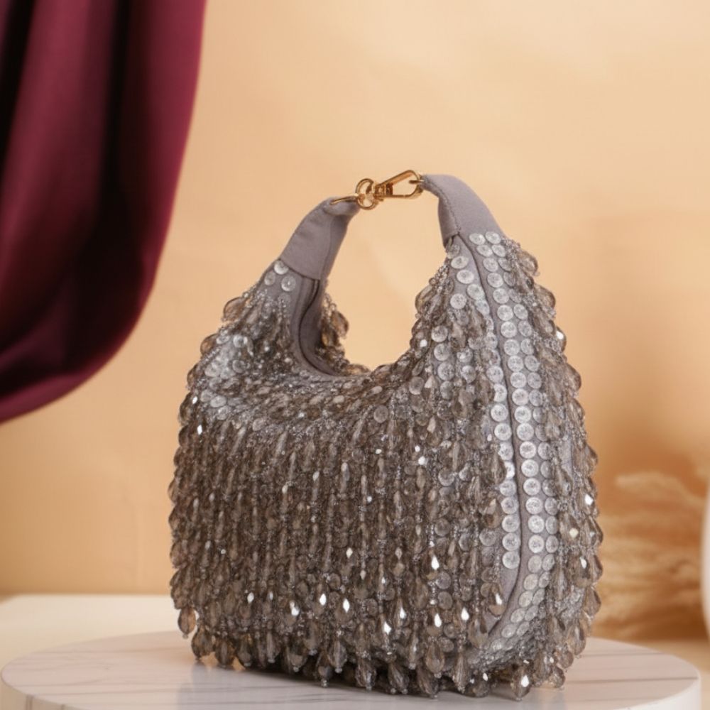 Kainaat Crystal Bag – Luxury Handcrafted Velvet Mini Bag