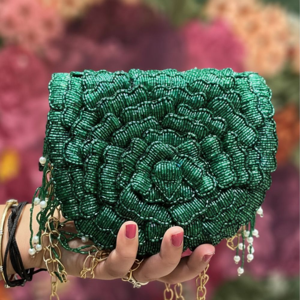 Mini Roseate Bag – Handcrafted Cutdana Mini Bag