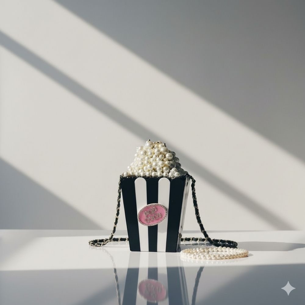 Mitela Maharani Popcorn Metal Bag with Pearl & Stone Work