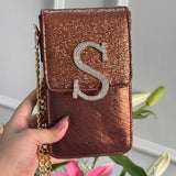 Mitela Initial Party Phone Sling with Stone Work – Leather Finish