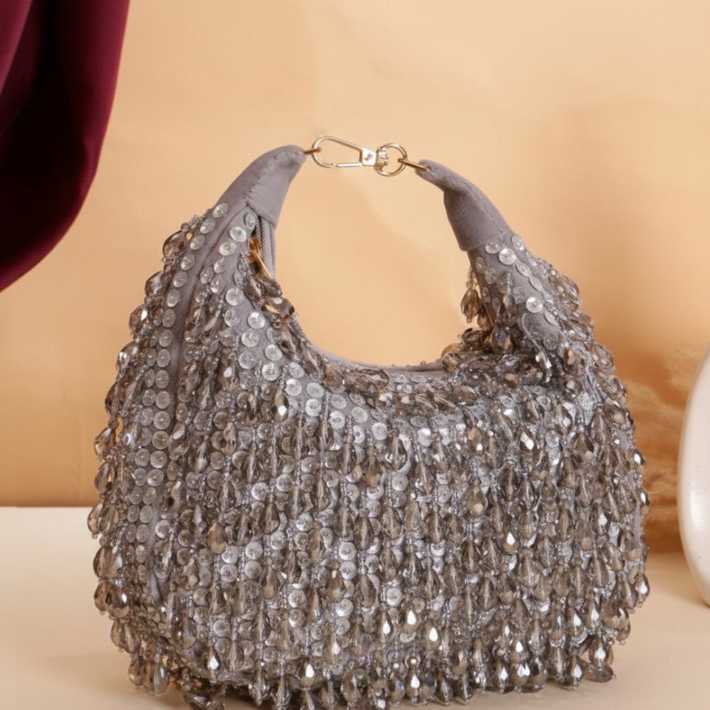 Kainaat Crystal Bag – Luxury Handcrafted Velvet Mini Bag