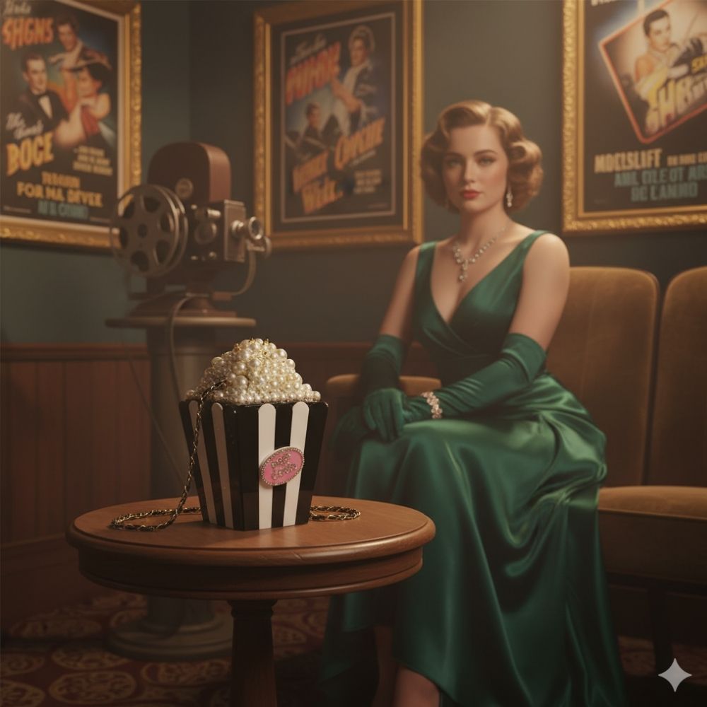 Mitela Maharani Popcorn Metal Bag with Pearl & Stone Work