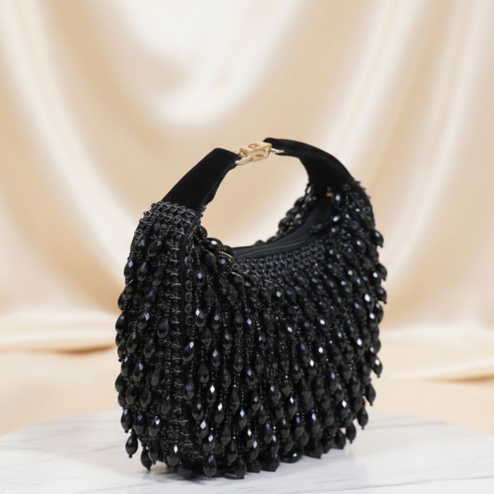 Kainaat Crystal Bag – Luxury Handcrafted Velvet Mini Bag