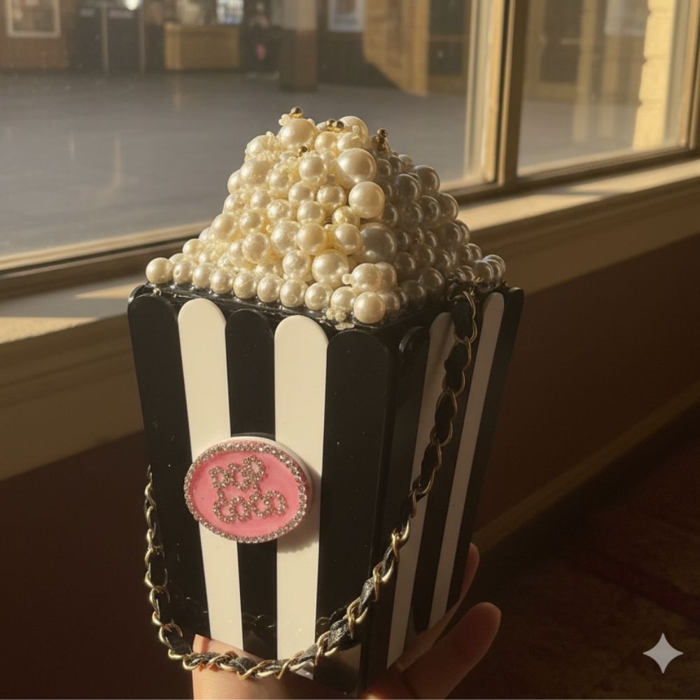 Mitela Maharani Popcorn Metal Bag with Pearl & Stone Work