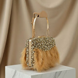 Feather Crystal Clutch Bag