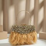 Feather Crystal Clutch Bag