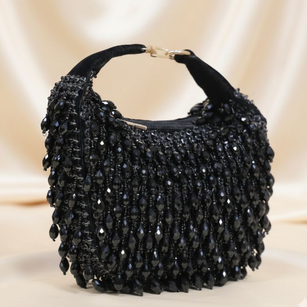 Kainaat Crystal Bag – Luxury Handcrafted Velvet Mini Bag