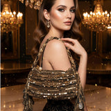 Black Shesham Batua – Handcrafted Mirror Work Evening Potli Bag